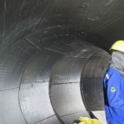 Neoprene vent bands installed on mining equipment enclosures and conveyor belt systems providing dust water and heat sealing in underground mining operations